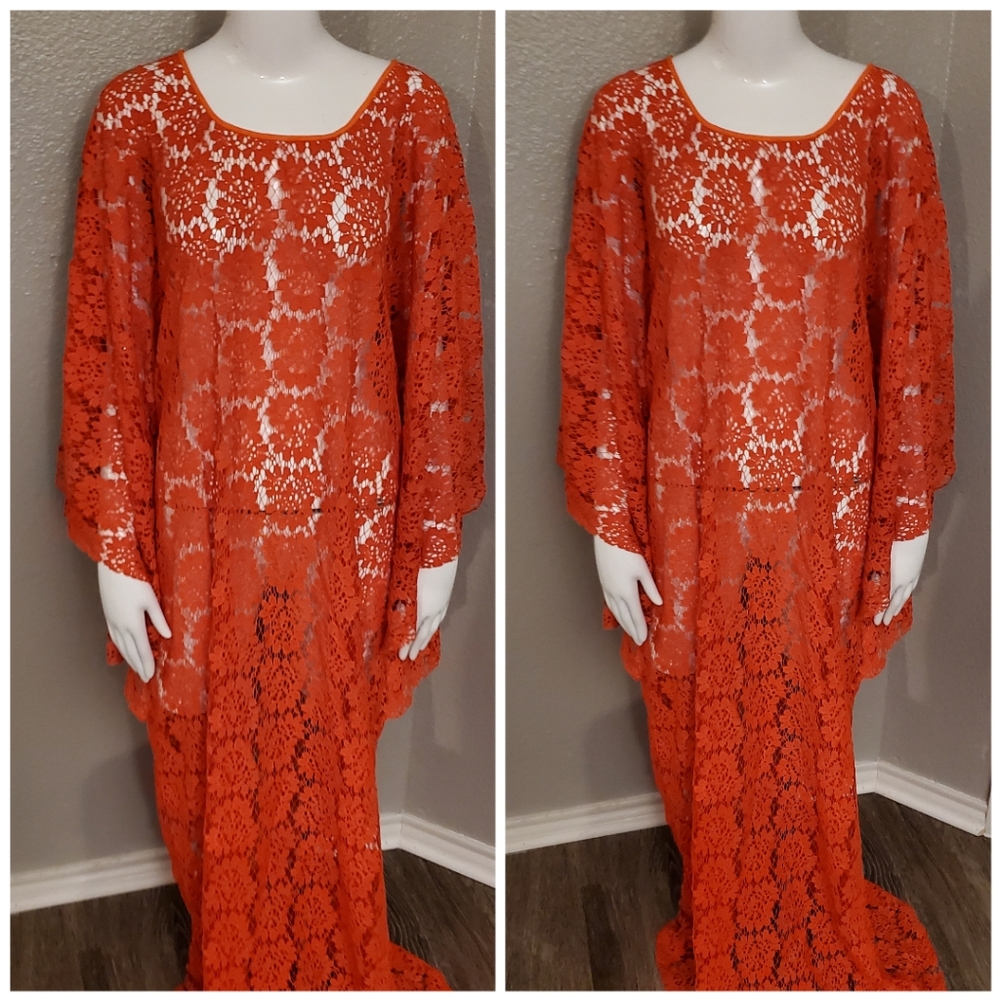Lacey Orange Butterfly Gown
